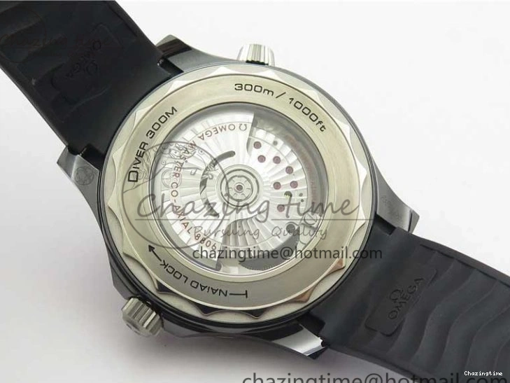 0130 Seamaster Diver 300M Real Ceramic Case VSF 1:1 Best Edition on Black Rubber Strap A8806 (Free Nato) SunProtective 7935